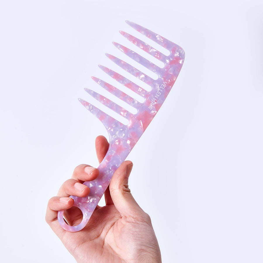 Vellen Hair 3-Piece Comb Set | Gentle Detangling in 3 Sizes – Includes Travel Comb & Tortoiseshell Design