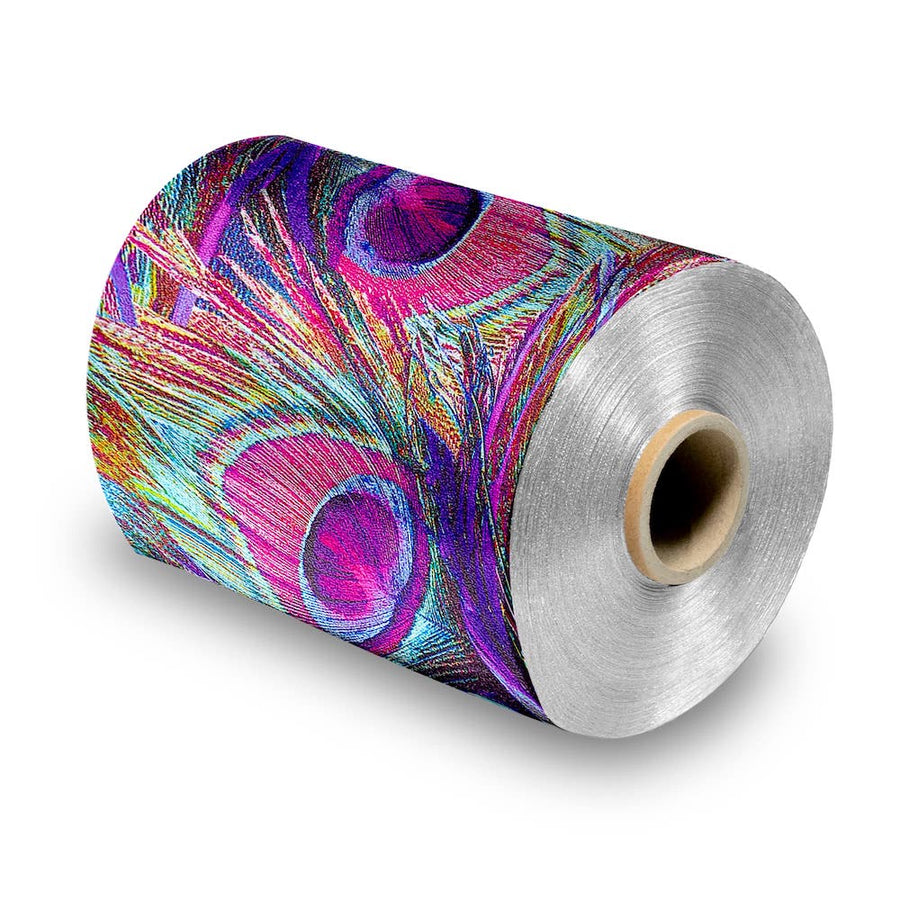 Embossed Foil Roll Peacock Feather - roll