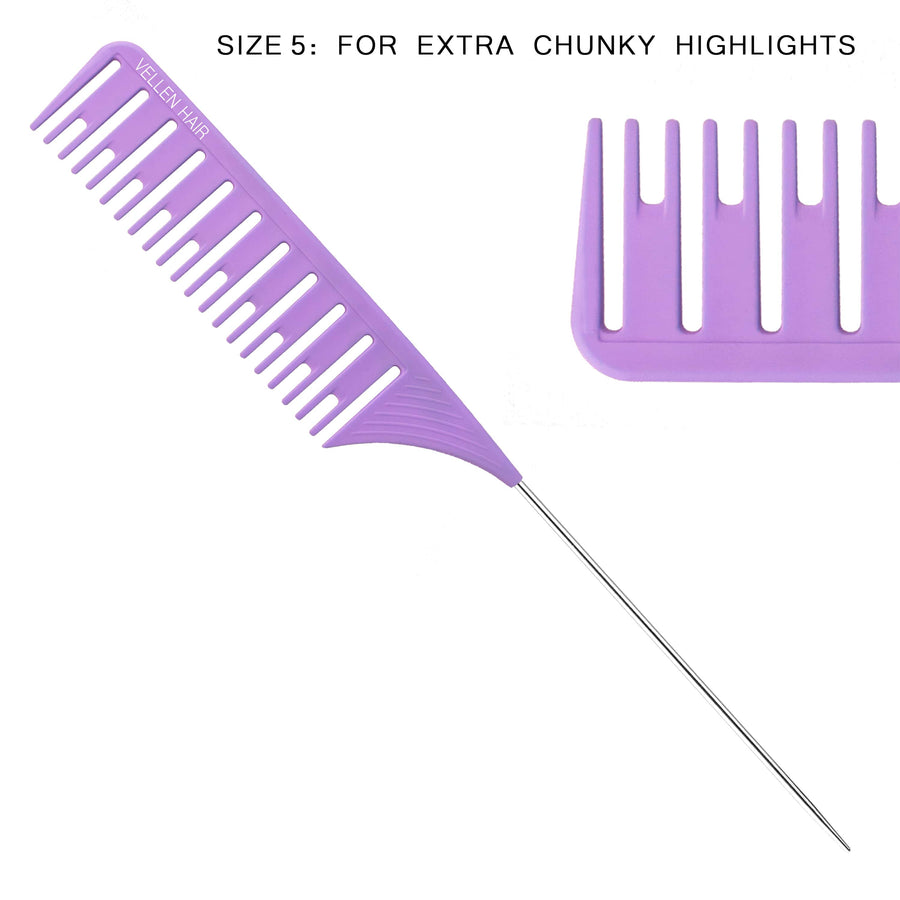 Ultimate Highlighting Comb Set 2.0 - 5 Sizes - Purple/Pink
