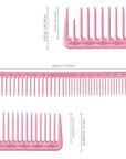 Vellen Hair® Ultimate Cutting Combs 5 Different Sizes - Pink