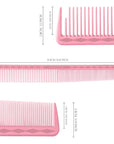 Vellen Hair® Ultimate Cutting Combs 5 Different Sizes - Pink