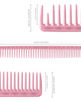 Vellen Hair® Ultimate Cutting Combs 5 Different Sizes - Pink