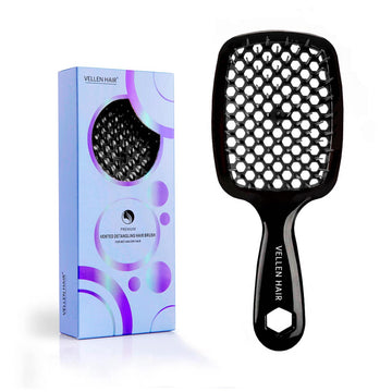 Vellen Hair Detangler Brush for Curly and Straight Hair - Black