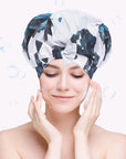 Vellen Hair Luxury Shower Cap for Women - Lily Flower Design