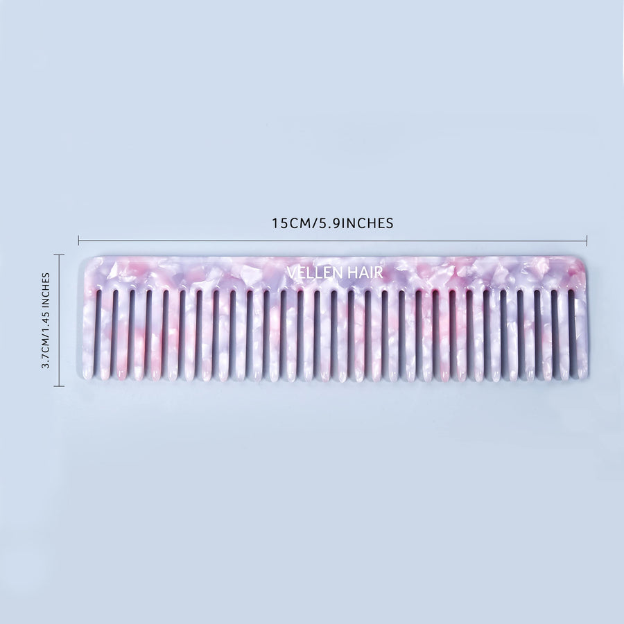 Vellen Hair 3-Piece Comb Set | Gentle Detangling in 3 Sizes – Includes Travel Comb & Tortoiseshell Design
