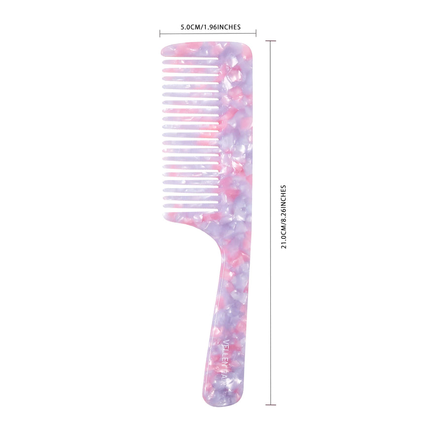 Vellen Hair 3-Piece Comb Set | Gentle Detangling in 3 Sizes – Includes Travel Comb & Tortoiseshell Design