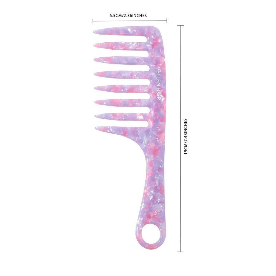 Vellen Hair 3-Piece Comb Set | Gentle Detangling in 3 Sizes – Includes Travel Comb & Tortoiseshell Design