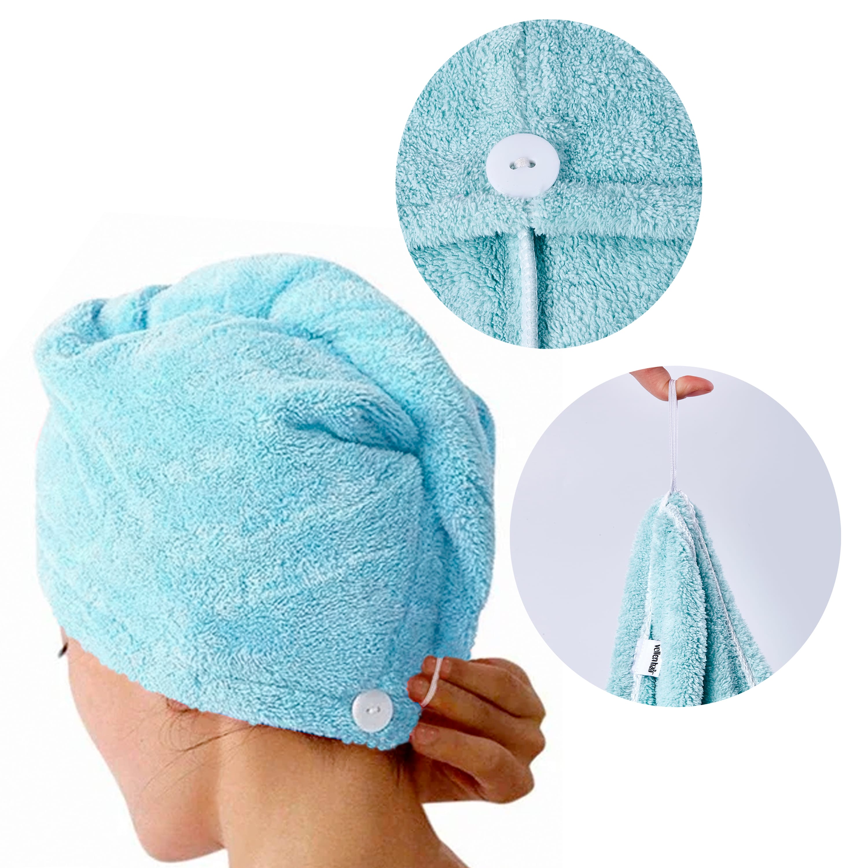 Microfiber Hair Turban (3-Pack) – Super Absorbent Hair Towels for Quick Drying, Anti-Frizz, and Gentle Care