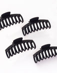 Vellen Hair Extra Large Claw Clips – 4 Pack Matte Finish, Non-Slip Hair Clips for Thick Hair - Black