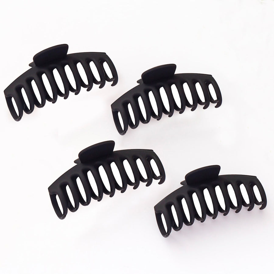 Vellen Hair Extra Large Claw Clips – 4 Pack Matte Finish, Non-Slip Hair Clips for Thick Hair - Black