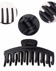 Vellen Hair Extra Large Claw Clips – 4 Pack Matte Finish, Non-Slip Hair Clips for Thick Hair - Black