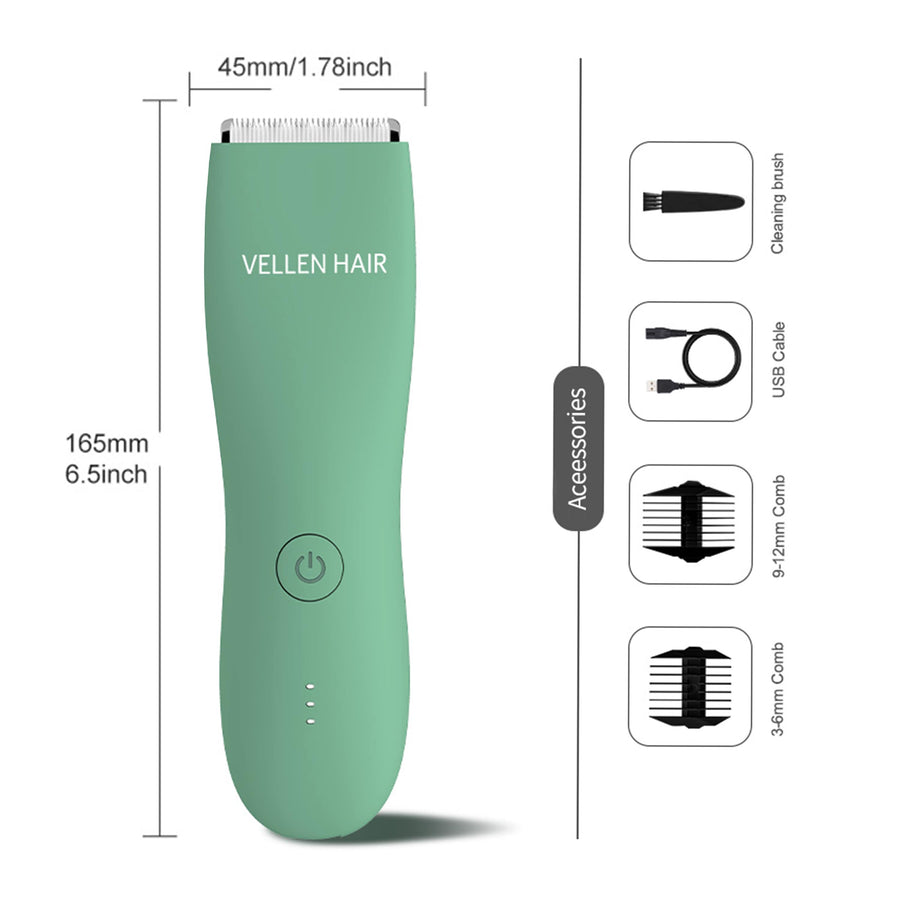 Vellen Hair Precision Body Trimmer – Waterproof, Rechargeable, and Gentle on Skin