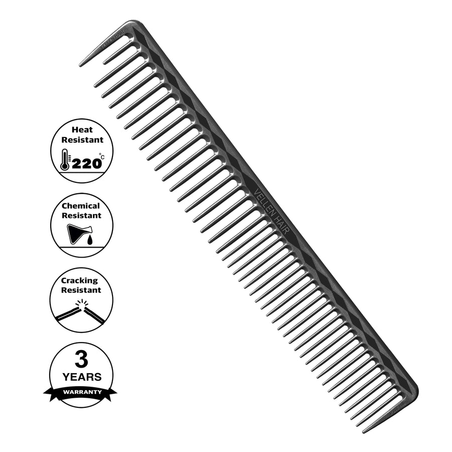 Vellen Hair® Ultimate Cutting Comb - VH207 - 18.4 cm / 7.24 inch - Black