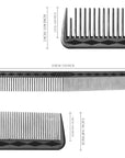 Vellen Hair® Ultimate Cutting Combs 5 Different Sizes - Black