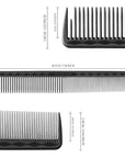 Vellen Hair® Ultimate Cutting Combs 5 Different Sizes - Black