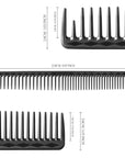 Vellen Hair® Ultimate Cutting Combs 5 Different Sizes - Black