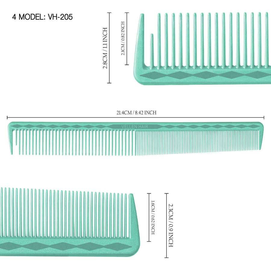 Vellen Hair® Ultimate Cutting Combs 5 Different Sizes - Mint