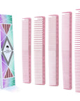 Vellen Hair® Ultimate Cutting Combs 5 Different Sizes - Pink