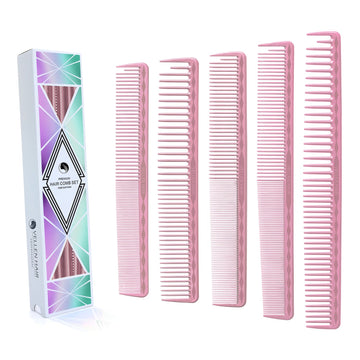 Vellen Hair® Ultimate Cutting Combs 5 Different Sizes - Pink