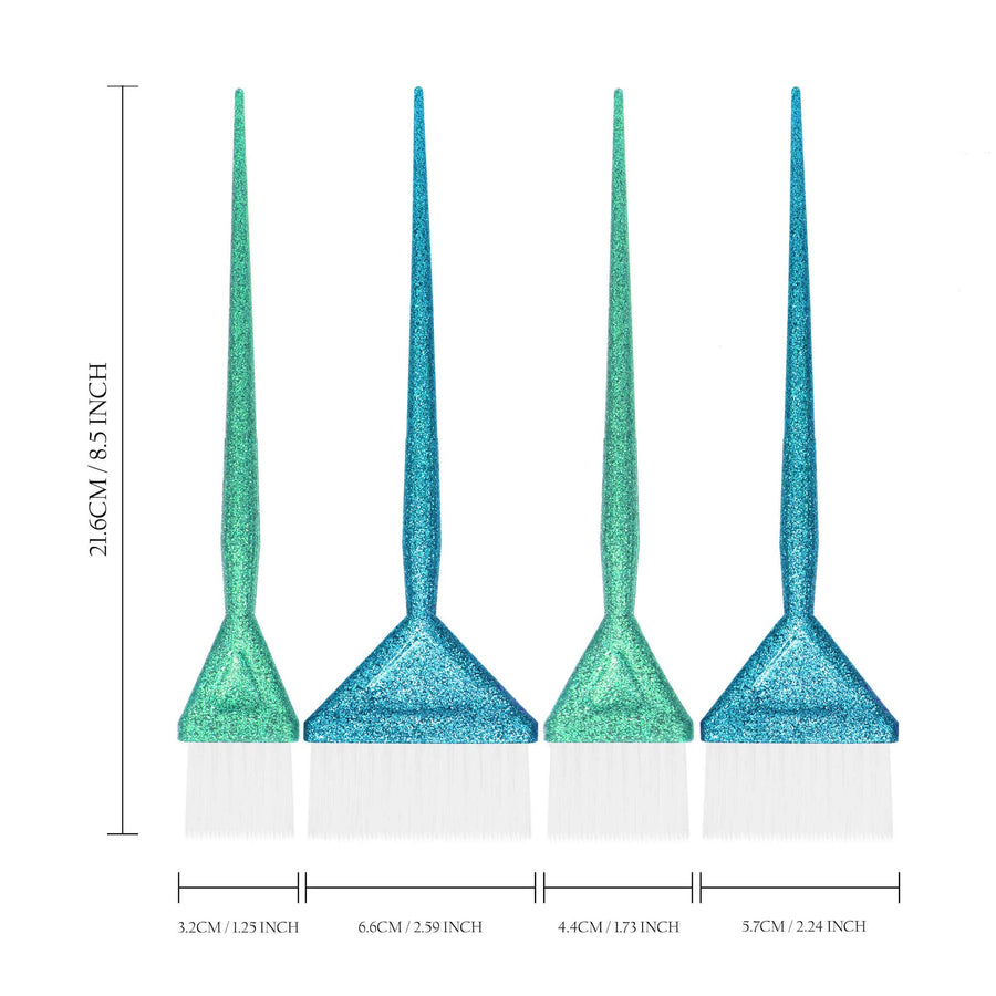 Glam Color Brush - 4 Pack - Mint/Blue