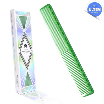 Vellen Hair® Ultimate Cutting Comb - VH202 - 17.8 cm / 7 inch - Green Transparent