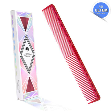 Vellen Hair® Ultimate Cutting Comb - VH202 - 17.8 cm / 7 inch - red transparent