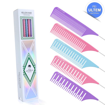 Ultimate Highlighting Comb Set 2.0 - 5 Sizes - Purple/Pink