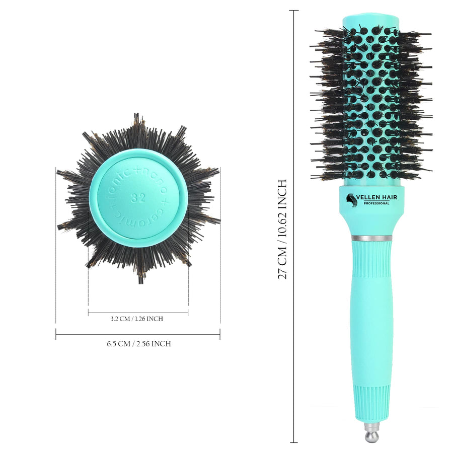 Ceramic/Ionic Round Hairbrush 1.3 inch / 32 mm - Mint