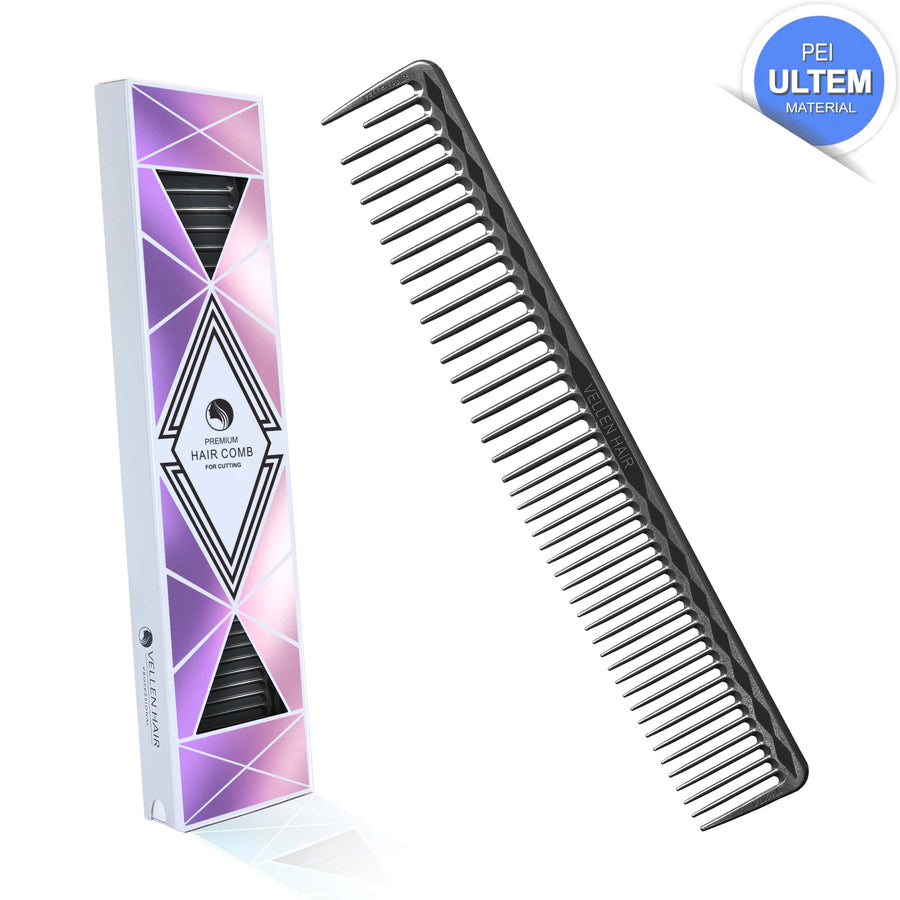 Vellen Hair® Ultimate Cutting Comb - VH207 - 18.4 cm / 7.24 inch - Black