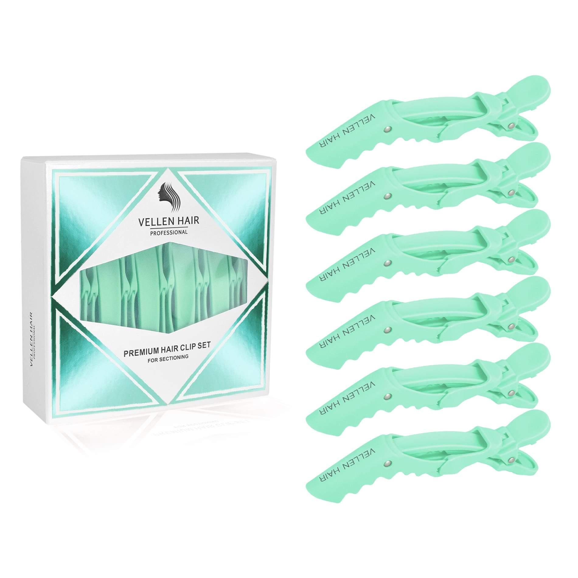 Alligator Hair Clips - 6 Pack - Mint