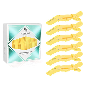 Alligator Hair Clips - 6 Pack - Yellow