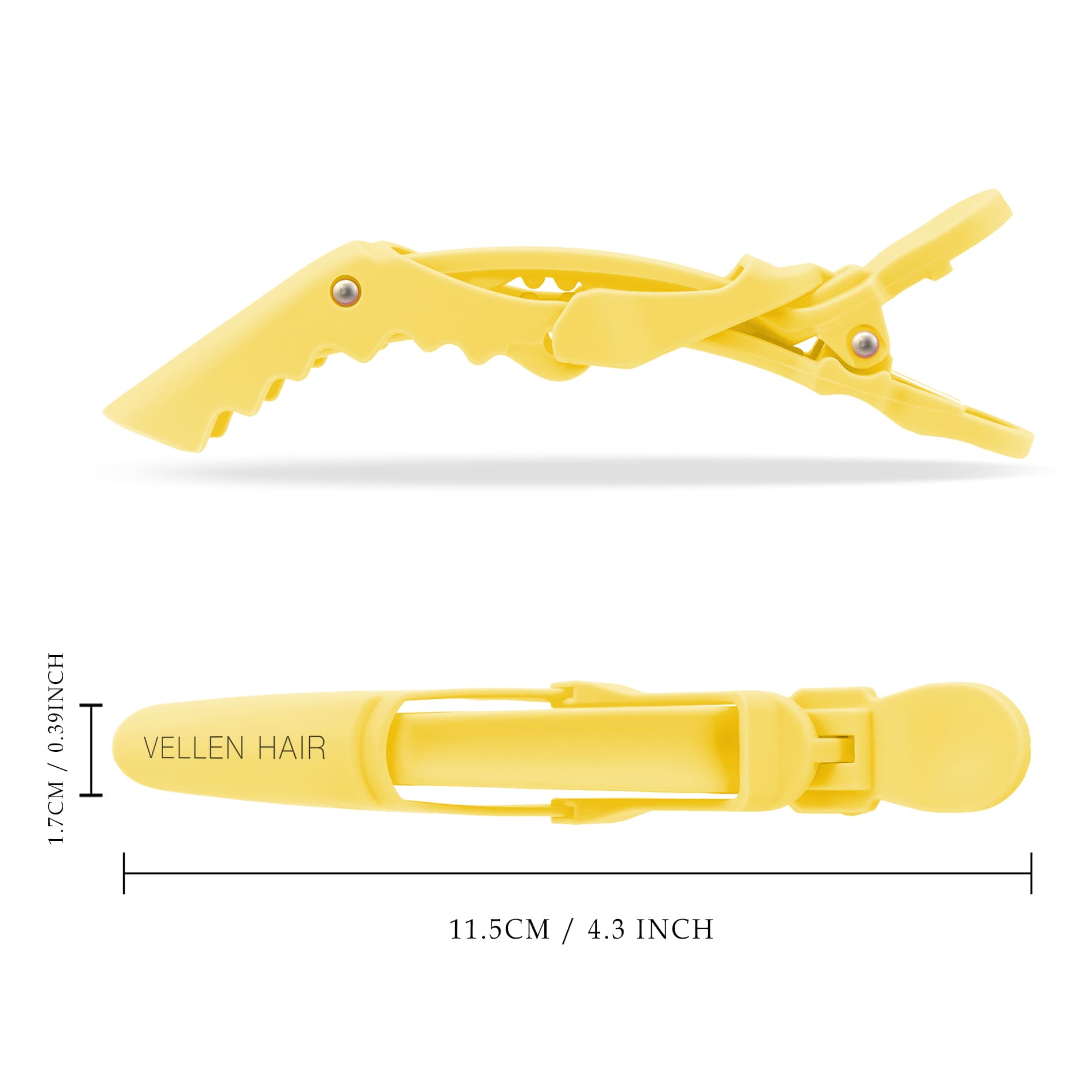 Alligator Hair Clips - 6 Pack - Yellow