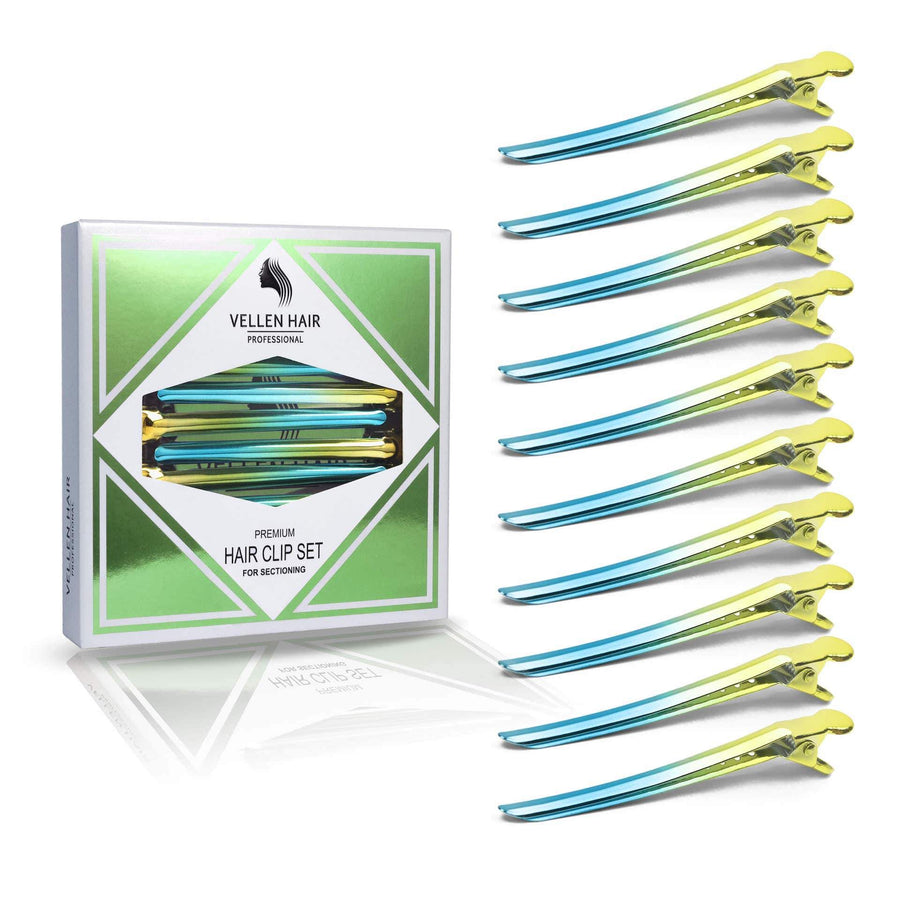 Super Sectioner Clips - 10 Pack - Turquoise/Yellow Ombre