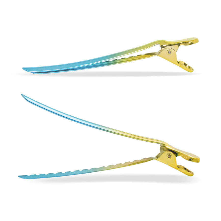 Super Sectioner Clips - 10 Pack - Turquoise/Yellow Ombre