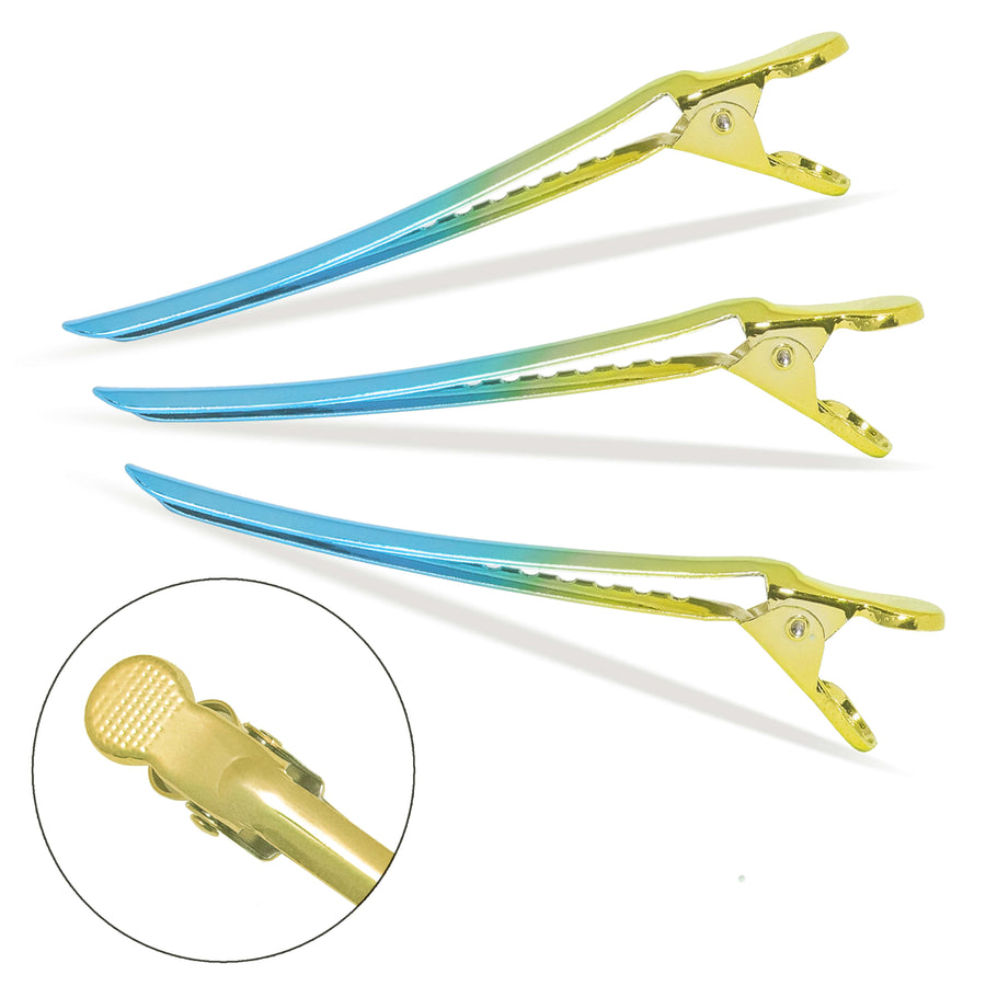 Super Sectioner Clips - 10 Pack - Turquoise/Yellow Ombre