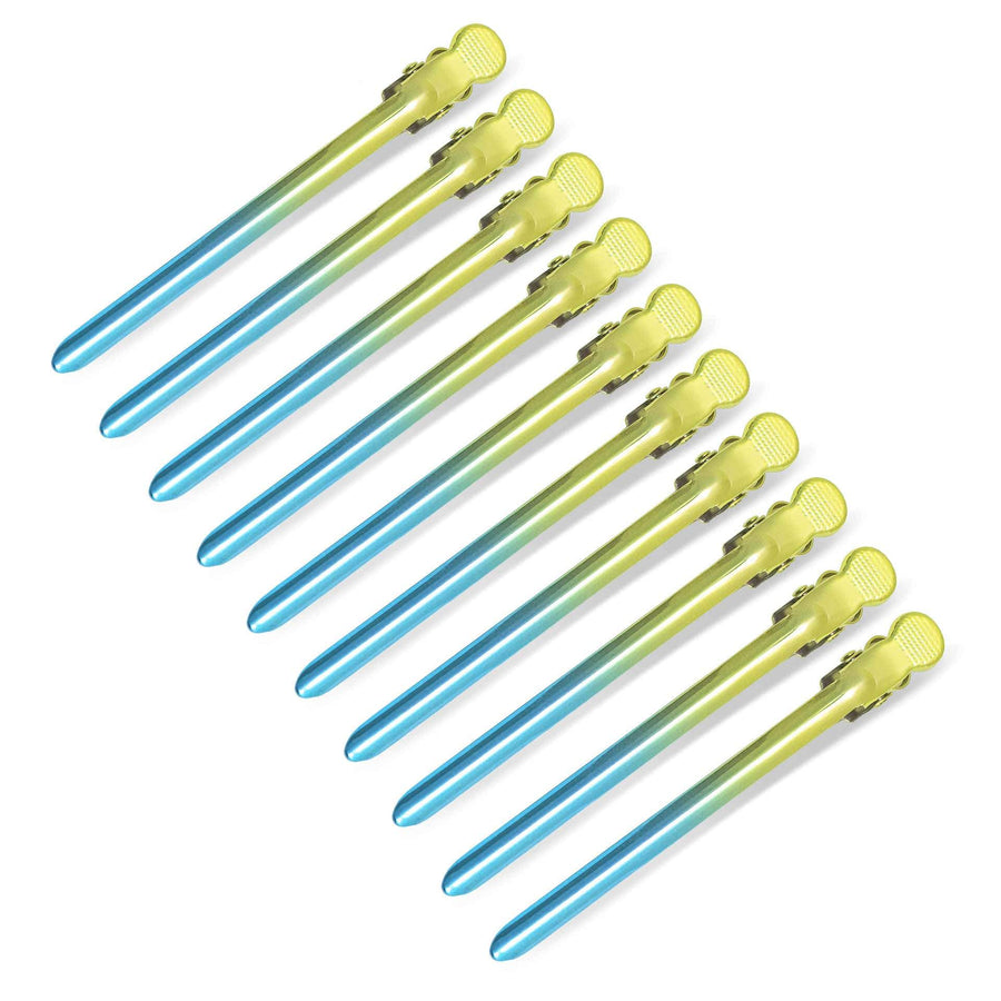 Super Sectioner Clips - 10 Pack - Turquoise/Yellow Ombre