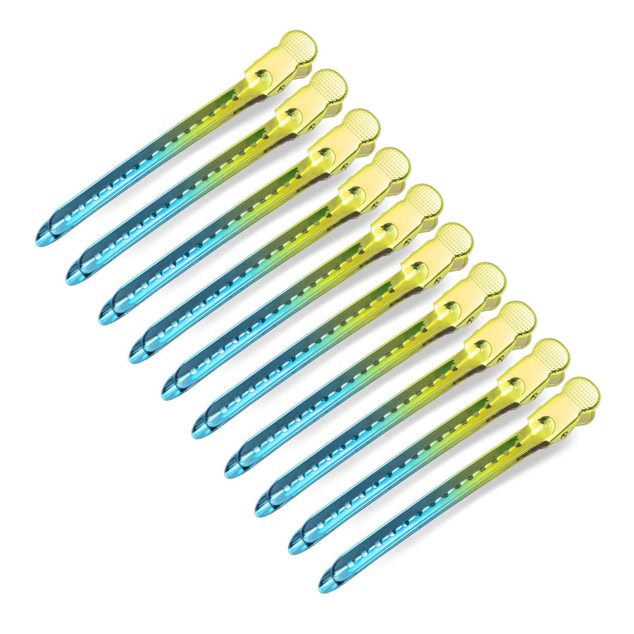 Super Sectioner Clips - 10 Pack - Turquoise/Yellow Ombre