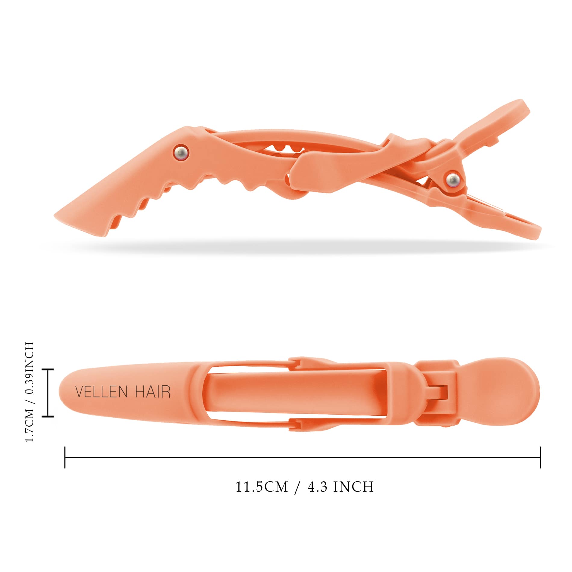 Alligator Hair Clips - 6 Pack - Peach