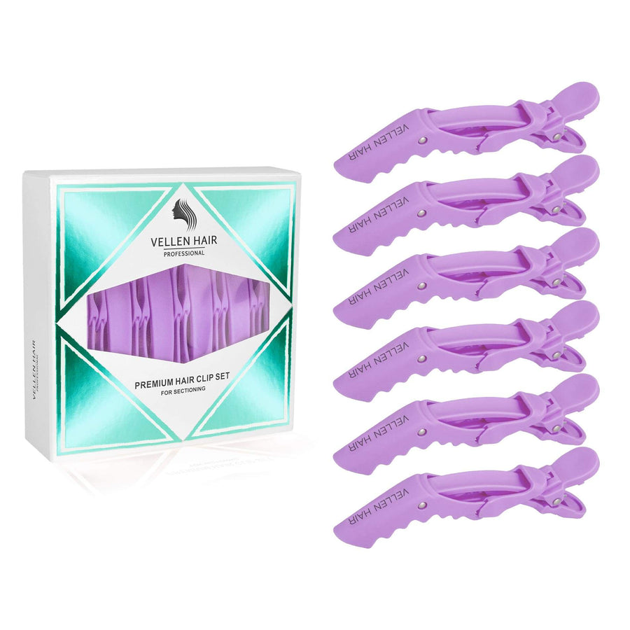 Alligator Hair Clips - 6 Pack - Purple