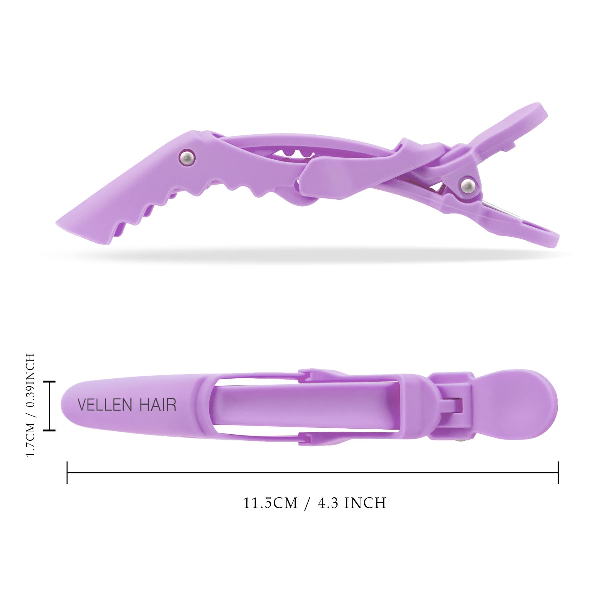 Alligator Hair Clips - 6 Pack - Purple