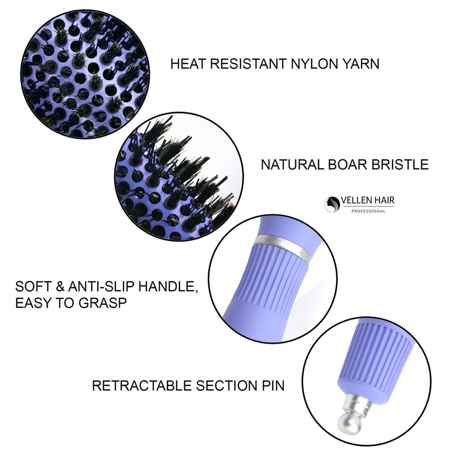 Ceramic/Ionic Round Hairbrush 1.3 inch / 32 mm - Violet