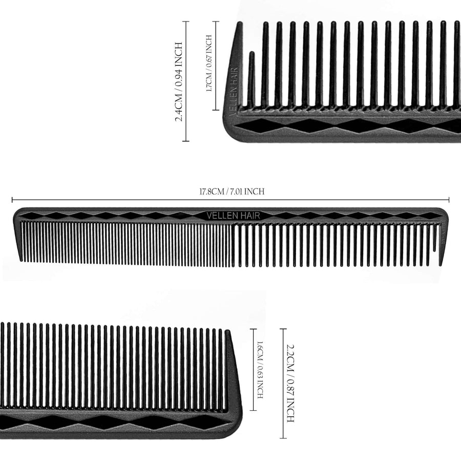 Vellen Hair® Ultimate Cutting Comb - VH202 - 17.8 cm / 7 inch - Black