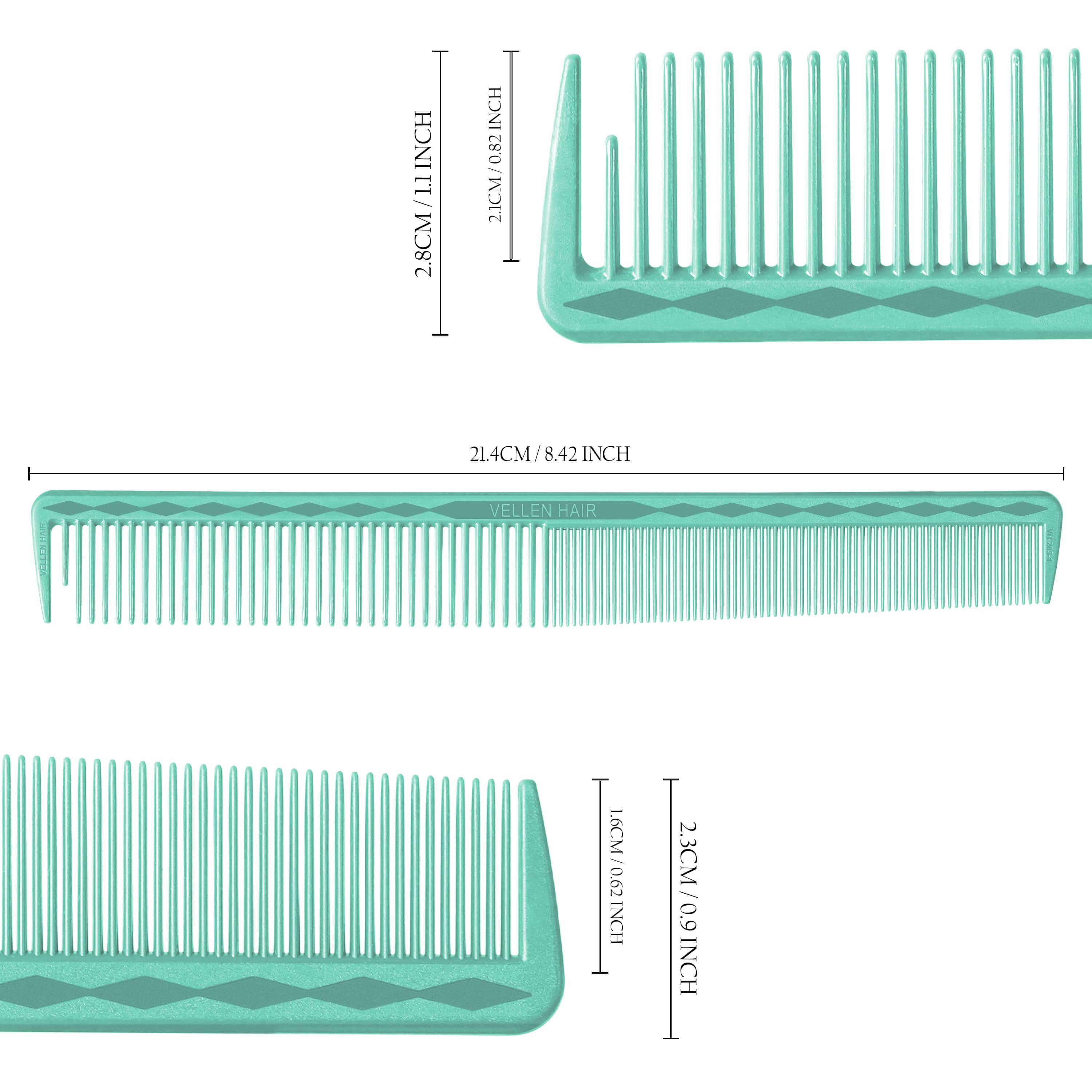 Vellen Hair® Ultimate Cutting Comb - VH205 - 21.4 cm / 8.42 inch - Mint