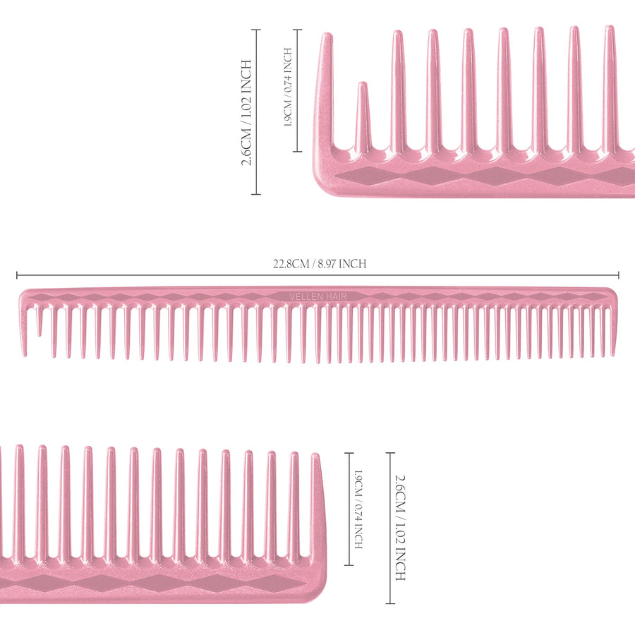 Vellen Hair® Ultimate Cutting Combs 5 Different Sizes - Pink